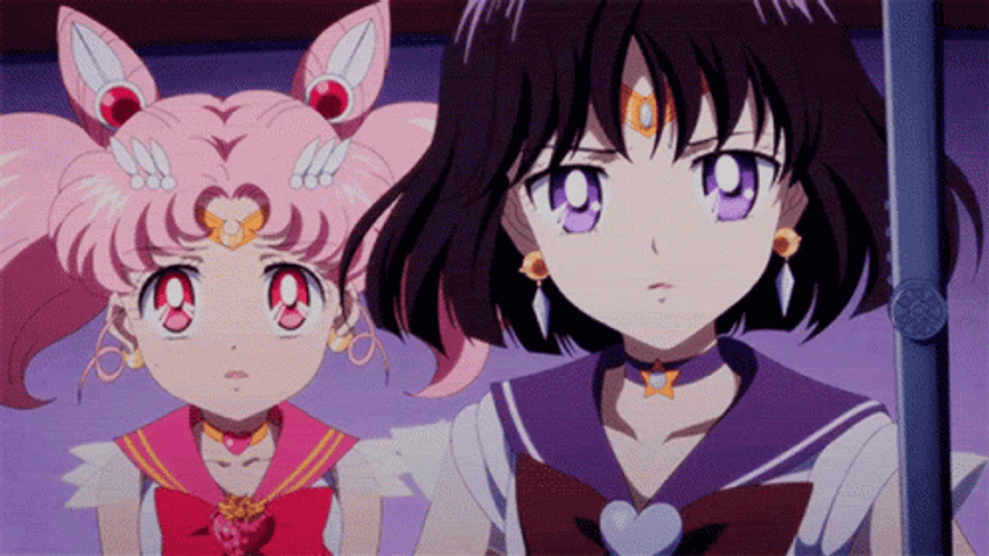 Sailor Saturn Hotaru Tomoe Chibiusa Shocked Surprised GIF