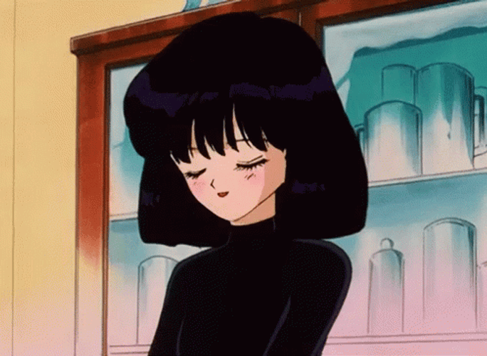 Sailor Saturn Hotaru Tomoe Shy Flattered Blushing GIF