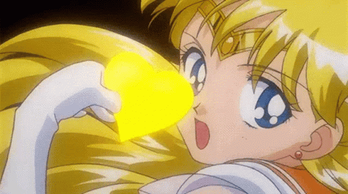 Sailor Venus Rolling Heart Vibration GIF