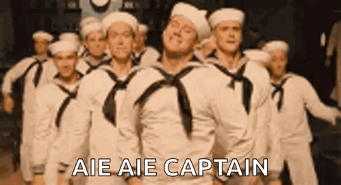 Sailors Dancing in Line Aie Aie Captain