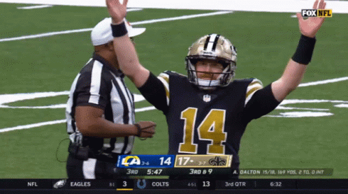 Saints Jake Haener Hands Up GIF