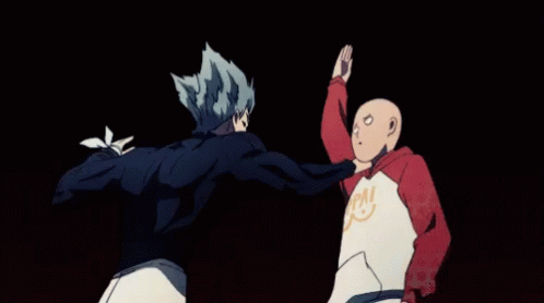 Saitama Chop On Garou GIF