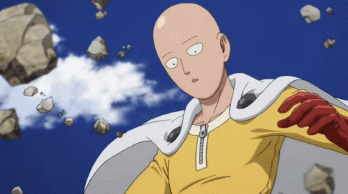 Saitama Floating Attack By Genos GIF