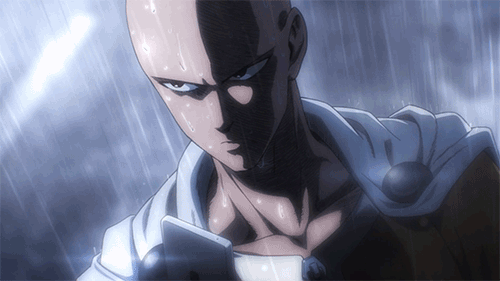 Saitama Glaring In The Rain GIF