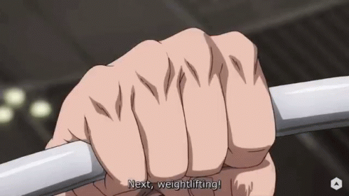 Saitama Lifting Huge Dumbbells GIF