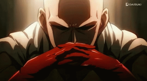 Saitama Serious Thinking GIF