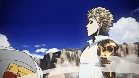 Saitama Surprising Genos GIF