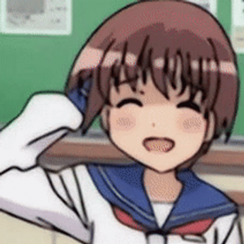 Saki Miyanaga Nervous Laugh GIF