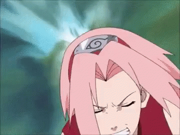Sakura Haruno Punches Naruto GIF