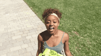Salad Incoming Catch Girl GIF