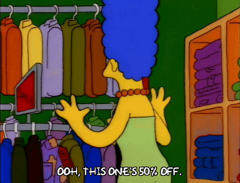 Sale 50 Percent Off Marge Simpson GIF