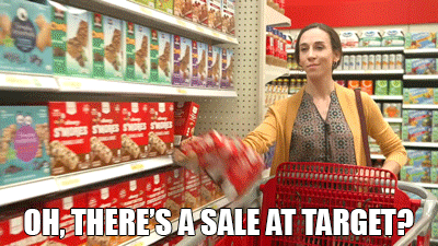 Sale At Target Woman Pushing Shopping Cart GIF