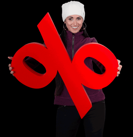 Sale Woman Holding A Percentage Sign GIF