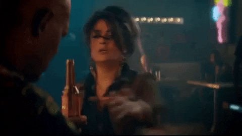 Salma Hayek Drinking Beer GIF