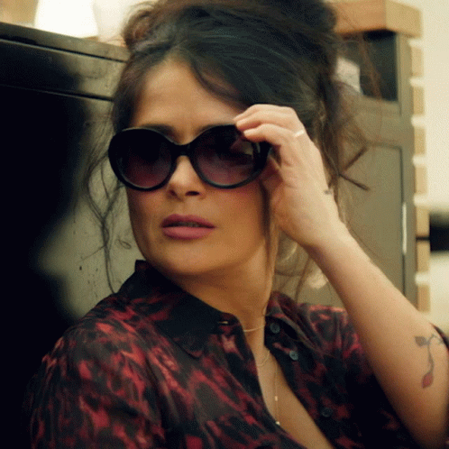 Salma Hayek Shades Off GIF
