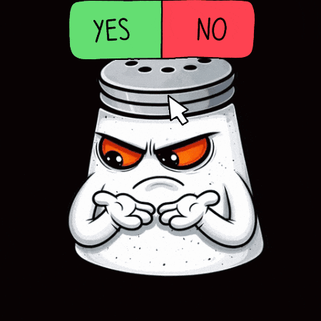 Salt Shaker With Angry Face and Yes No Button