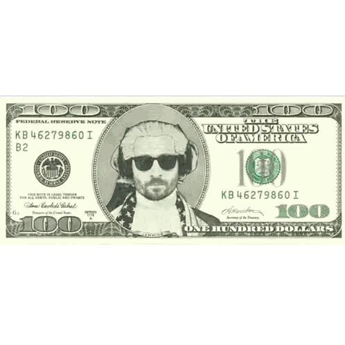 Saluting Man on 100 Dollar Bill