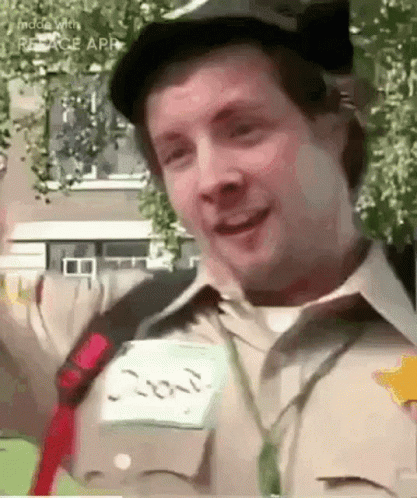 Saluting Officer Doofy With Swapped Face GIF