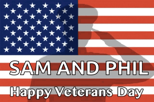Sam and Phil Happy Veterans Day American Flag