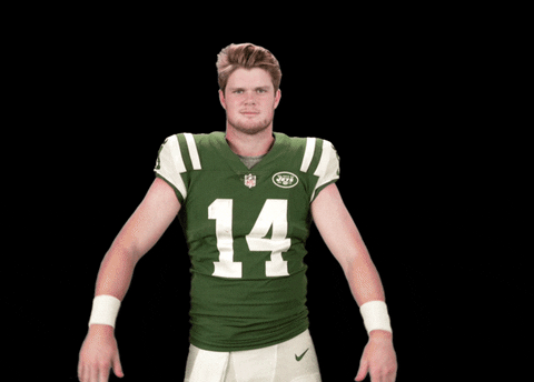 Sam Darnold Shaking Head Raising Both Hands GIF