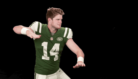 Sam Darnold Shoving His Hands To The Side GIF