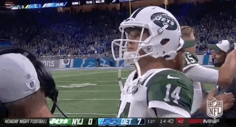 Sam Darnold Stretching His Arms GIF