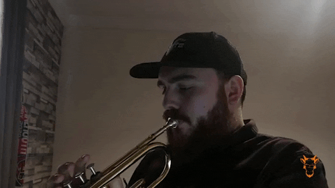Sam Fowler Playing Bugle Live Stream GIF