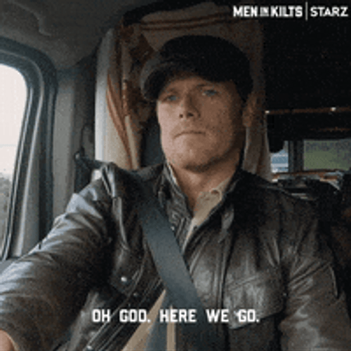Sam Heughan Driving And Here We Go GIF