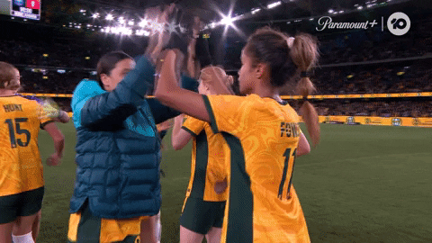 Sam Kerr Hugs With Pat On Back Ponder GIF