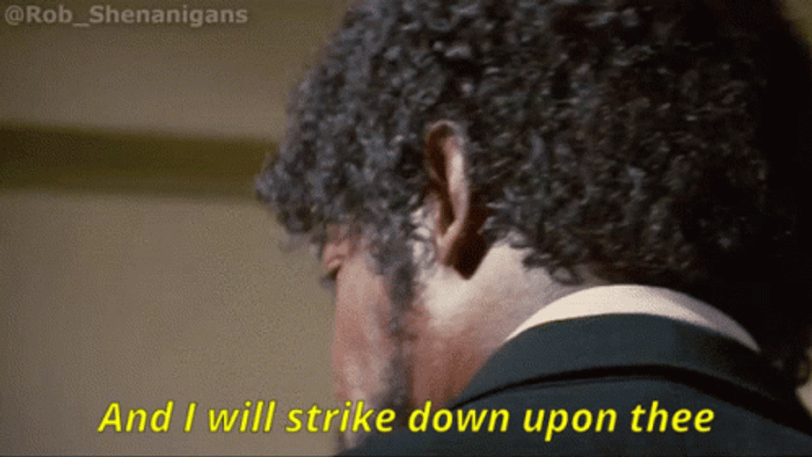 Samuel L Jackson And I Will Strike Down Upon Thee GIF