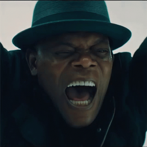 Samuel L Jackson Yelling Louder GIF