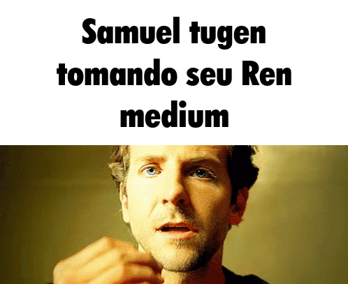 Samuel Tugen Tomando Seu Ren Medium Is Written Above A Man With Blue Eyes GIF