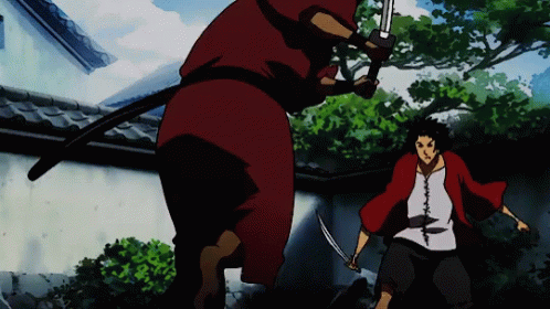 Samurai Champloo Mugen And Jin Sword Fighting GIF