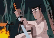 Samurai Jack Sharpening GIF