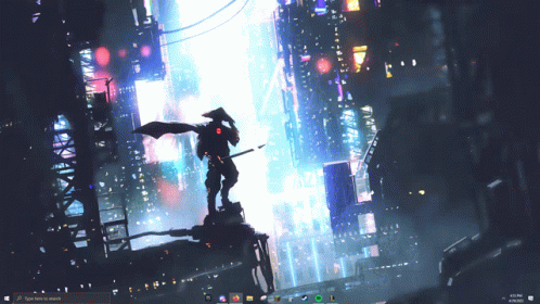 Samurai Man In City GIF