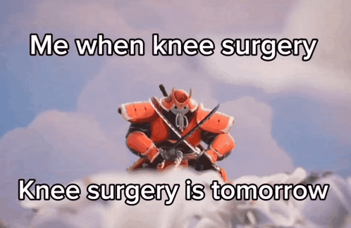 Samurai Sitting On Cloud Me When Knee Surgery GIF