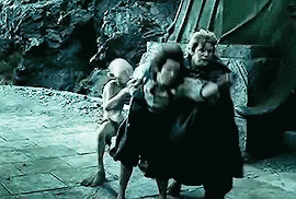 Samwise Gamgee With Frodo Baggins And Gollum GIF