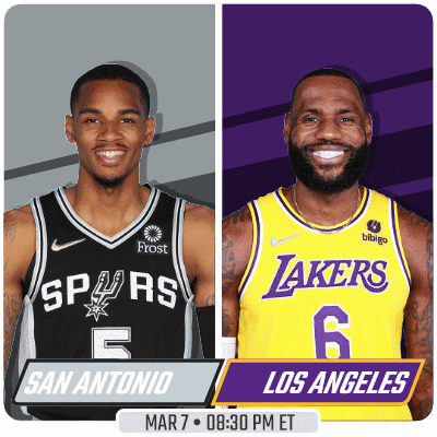San Antonio vs Los Angeles Basketball Game Mar 7