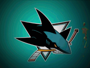 San Jose Sharks Logo on Green Background