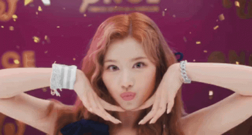 Sana I'm Beautiful Peace Sign GIF
