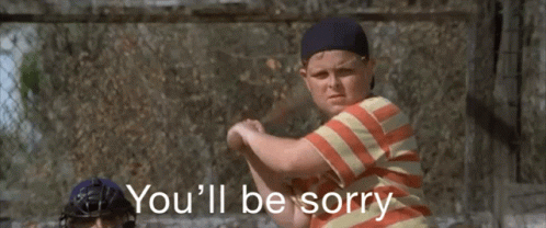 Sandlot Baseball Ham Porter You'll Be Sorry GIF
