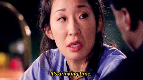 Sandra Oh Drinking Time GIF