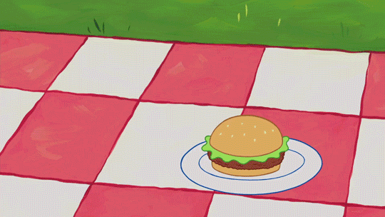 Sandy And Spongebob Burger Fight GIF