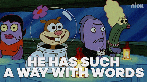Sandy Cheeks And Fish At Krusty Krab GIF
