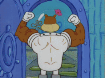 Sandy Cheeks Flexing Muscles GIF
