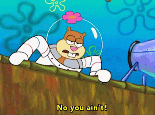 Sandy Cheeks From Spongebob Says No You Ain T GIF