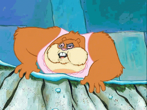 Sandy Cheeks Laying On Ground GIF