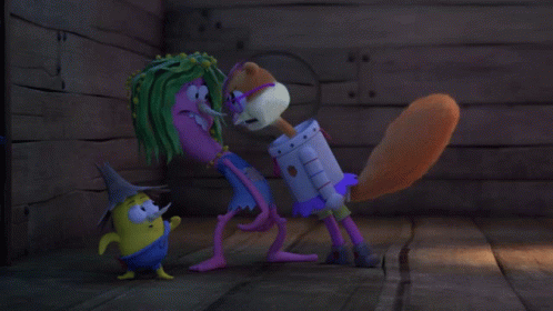 Sandy Pushed Out Spongebob GIF