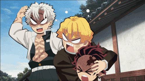 Sanemi Punching Zenitsu Agatsuma GIF