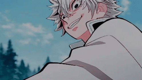 Sanemi Shinazugawa Looking Underneath GIF